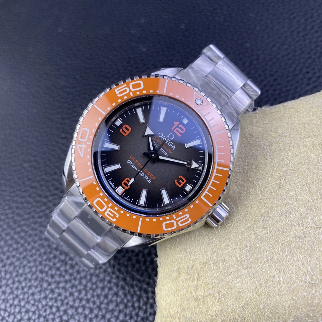 CBD Factory Omega Seamaster Ultra Deep 45.5mm Orange Bezel Grey Dial (215.30.46.21.06.001) 1:1 Super Clone – DD8912 Movement Snug 237